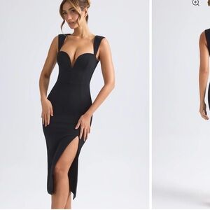 Oh Polly black midi dress